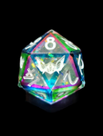 'Overstimulated' Microscratched Handmade 30mm D20 Dice