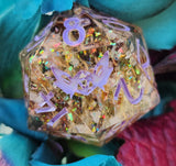 'Flora of the Fae’ 30mm Handmade D20 Dice