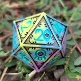 'Hiding in Plain Sight' Neon Mimic Themed Handmade Resin 30mm Polyhedral Gaming Dice Chonk