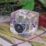 'Moving Shadows' Individual Handmade Resin Colorshifting Shimmer TTRPG Board Game D6 Dice