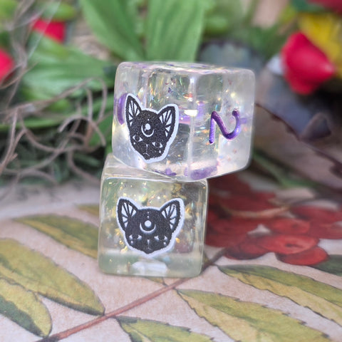 'Moving Shadows' Individual Handmade Resin Colorshifting Shimmer TTRPG Board Game D6 Dice