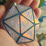 Glow in the Dark Handmade Resin D20 Polyhedral Gaming Dice TTRPG Ornament