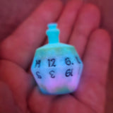 Individual Potion Bottle Glow in the Dark Alternative Shaped Functional TTRPG Handmade Resin D20 Gaming Dice