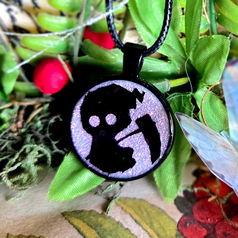 Glow in the Dark 'Don't Fear the (Chibi) Reaper' 1 Inch Round Pendant Necklace