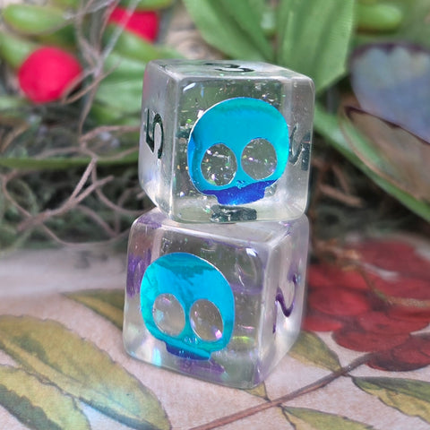 'Labotomy' Individual Handmade Resin Colorshifting Shimmer TTRPG Board Game D6 Dice