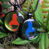 'Colorshifting Potions' 1 Inch Round Pendant Necklace