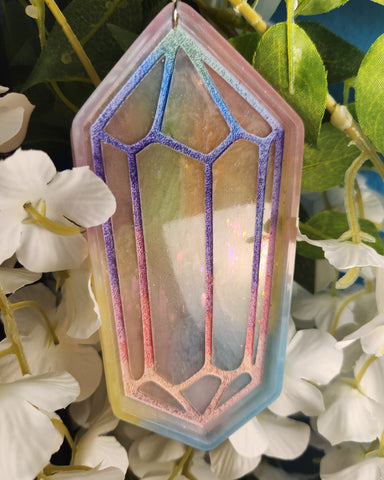 Pastel Rainbow Crystal Handmade Resin Dice Tray