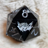 ‘Lolth’s Lair’ Glow in the Dark 30mm D20 Dice