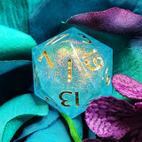 'Aasimar Grace’ Extra-Shimmery 30mm D20 Dice