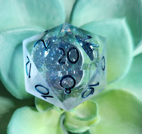 D20 Pin- Translucent Shimmery