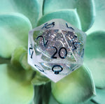 D20 Pin - Clear Colorshifting Shimmer