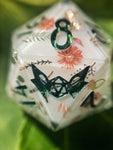 ‘Fairy Whimsy’ Glow in the Dark 30mm D20 Dice
