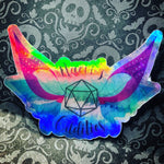 Holographic Vinyl Dice Fairy Logo Stickers