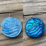 Waterbender Polymer Clay Pendant Necklace