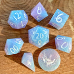 Purple & Blue Opalescent Pastel Handmade Dice Set