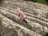 Cute Shimmer Pink Jigglypuff Silhouette Post Earrings