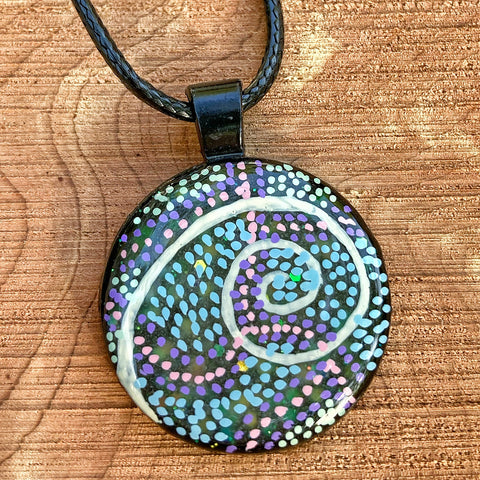 Glow in the Dark Hand Painted Resin Pendant Necklace
