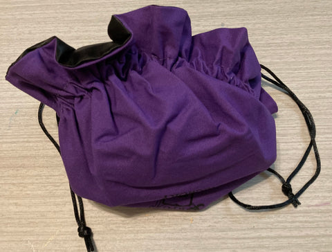 Purple Drawstring Multi-Pocket Circle Dice Bag