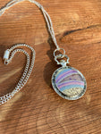 Hand Painted Resin Pocketwatch Pendant Necklace