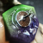Purple & Green Shimmery D20 Pin