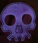 Glow in the Dark Shimmery Purple/White Skull “Self Defense” Keychain