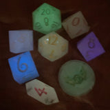 ‘Fairy Confections’ Glow in the Dark Opal Pastel Handmade Dice Set